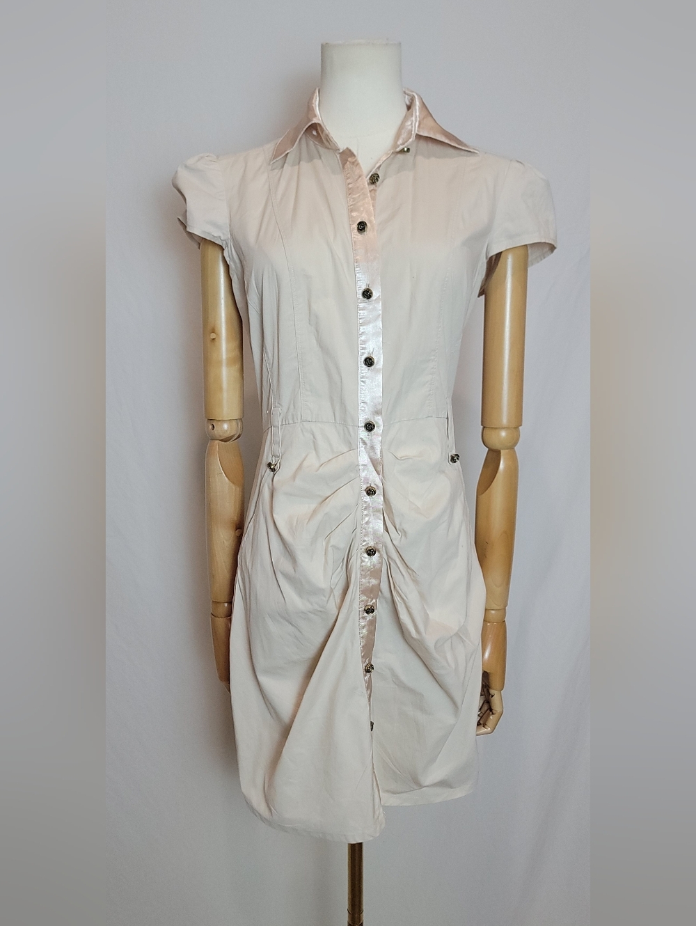 Vintage Y2k 2b Bebe Light Pink Shirt Dress, Size Small